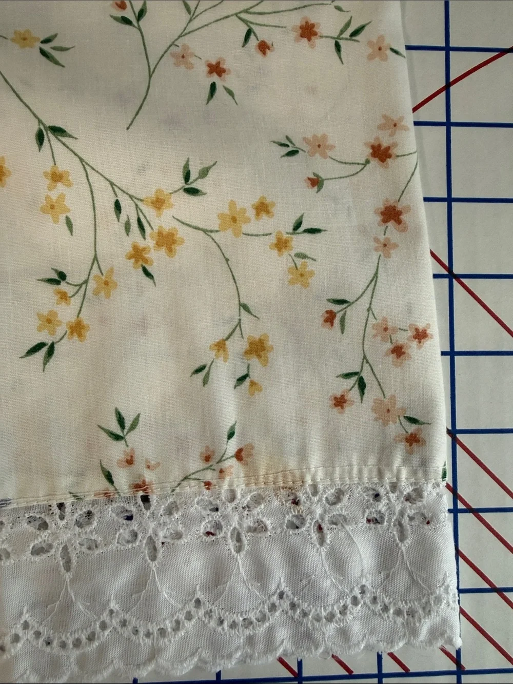 Vintage Child Toddler Pillowcases Lot of 3 Pastel Eyelet Lace Floral Nursery